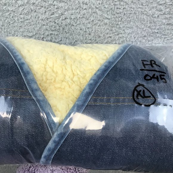 Vintage Sears Roebucks Western Vest Mens XL Sherpa Lined Denim Snap Button - Picture 8 of 8